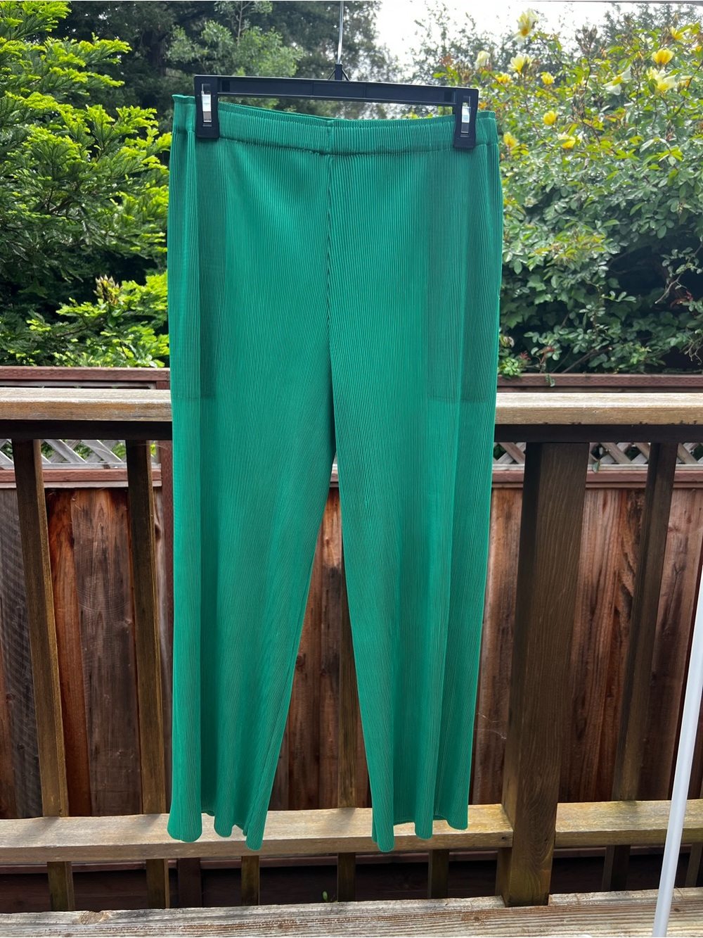 Emerald pleated straight Pull-On Pants